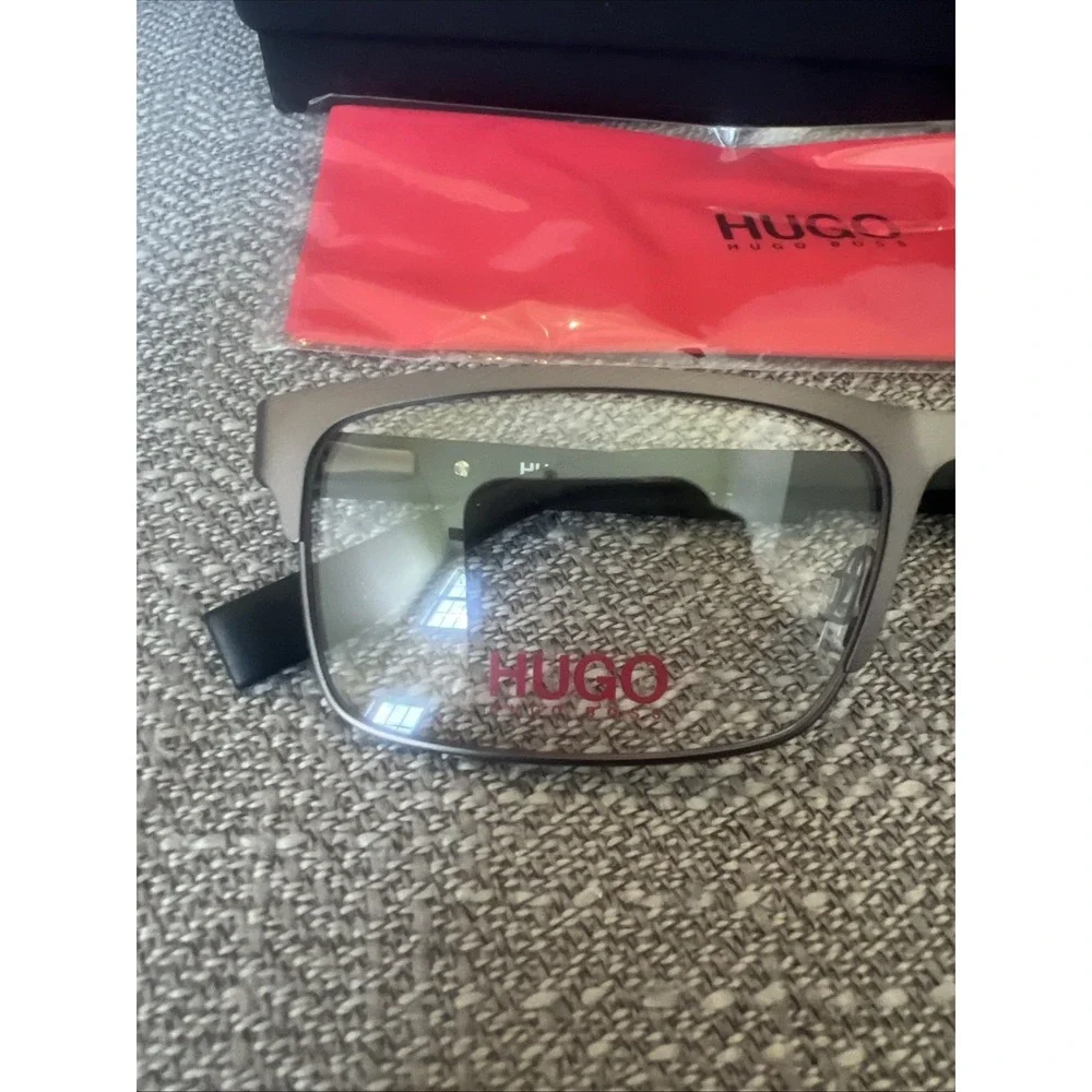 New Hugo Boss HG0293 Rectangle Matte Brown Gray Eyeglasses Authentic New Case